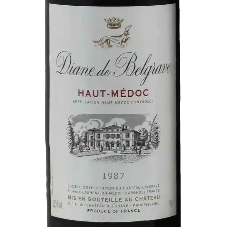 Etiquette Diane de Belgrave 1987